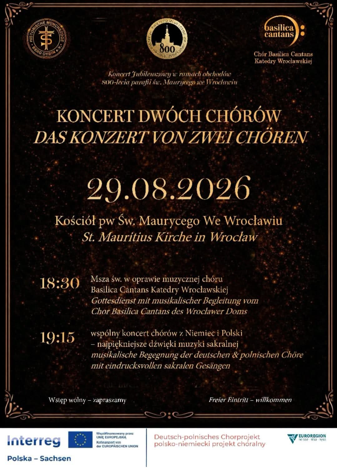 You are currently viewing [2026-08-29] Koncert dwóch chórów u św. Maurycego